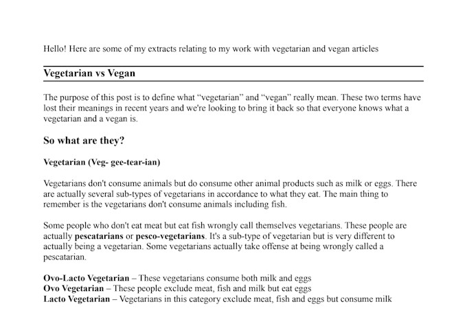write a quality article about plant based living