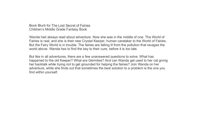write a sales blurb for your book