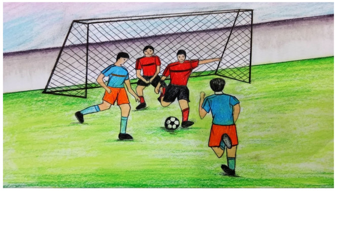 Football drawing by my painting by Redapple256 | Fiverr