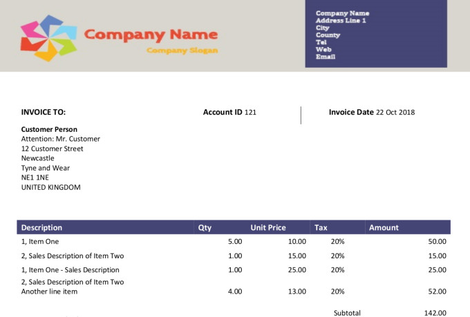 Xero Custom Invoice Template