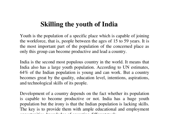 essay on education for skilling in india