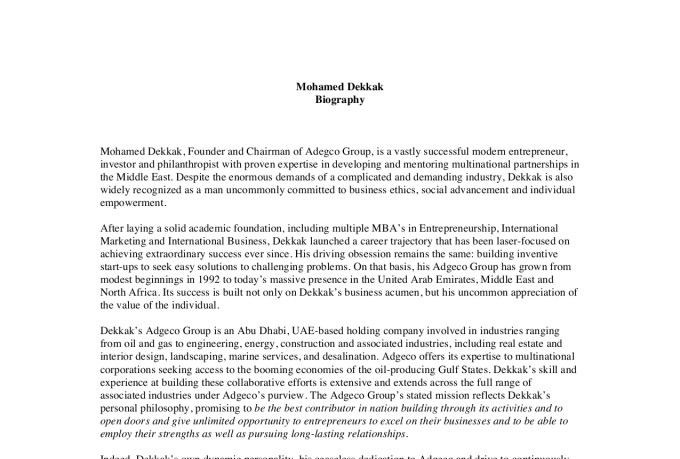 write a quality biography