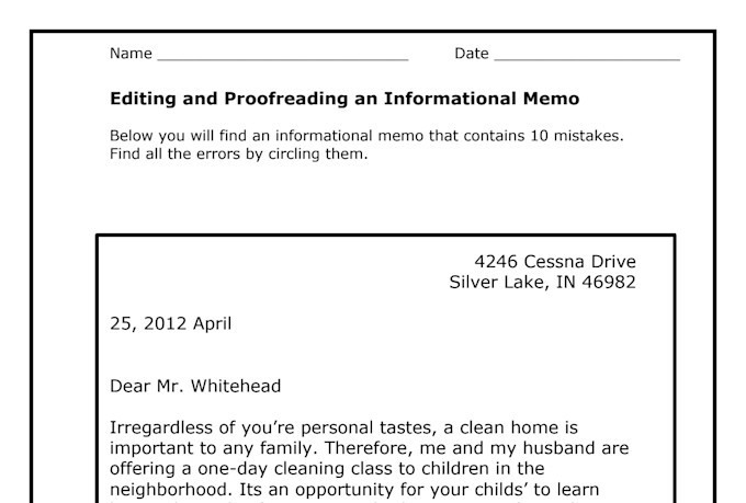 edit, proofread, your memos, application letter, summary etc