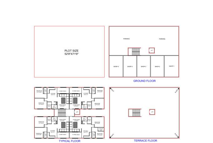 Make floor plans for residential apartments by Shaikhyunus
