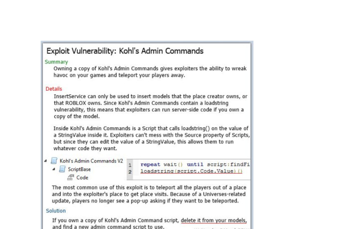 Exploits For Roblox List Of Commands