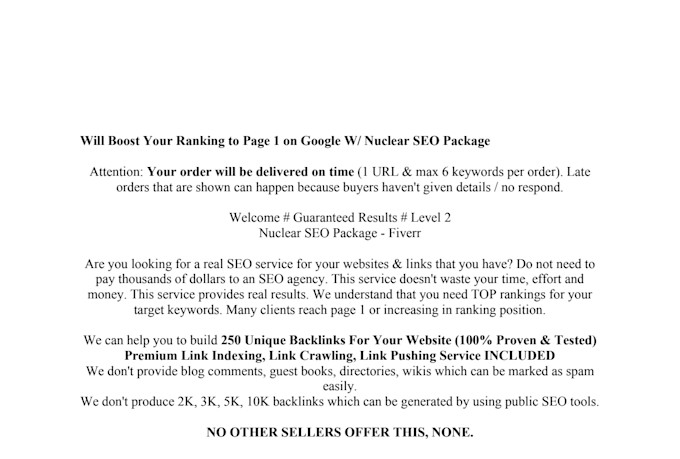 boost your rank to page 1 on google with nuclear SEO package