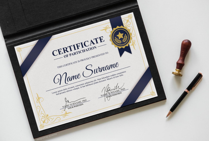 create a custom certificate design and diploma certificate free sample available