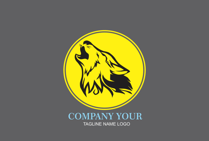 Wolf logo with a yellow and black base by Awepaipouya | Fiverr