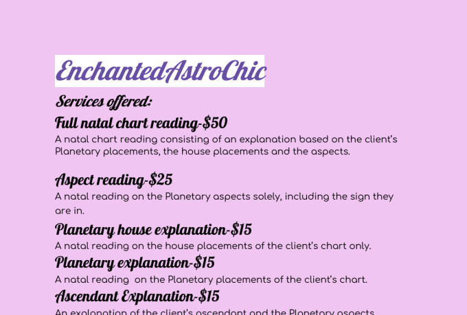 provide a natal aspect reading