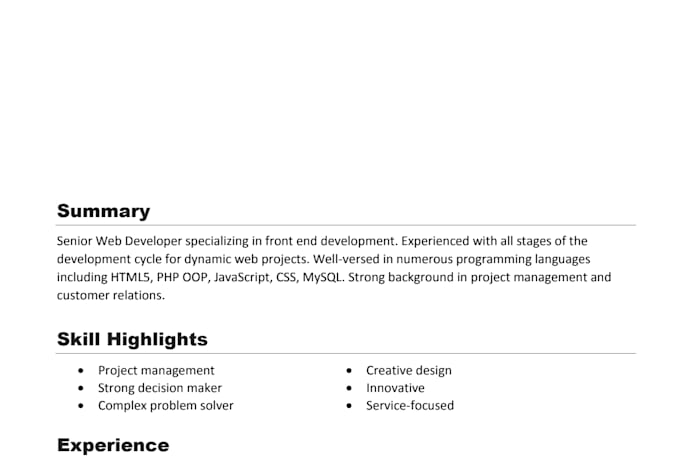 create your professional resume