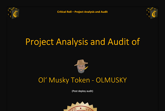 write an audit on your smart contract project