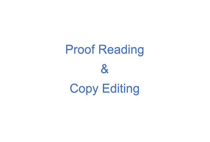 proof reading, copy editing