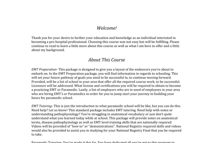 change the way of emt and paramedic school for those struggling