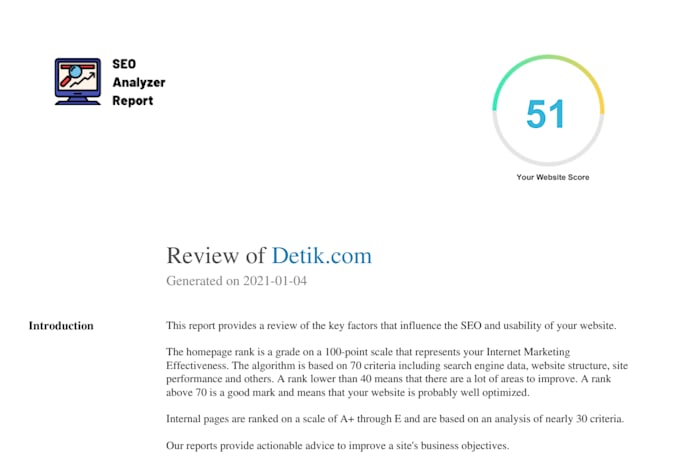create profesional SEO report