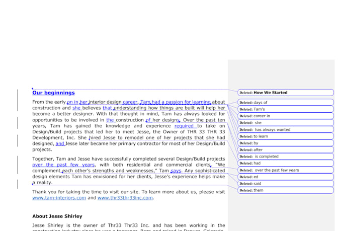 edit and improve articles, blog posts or journals