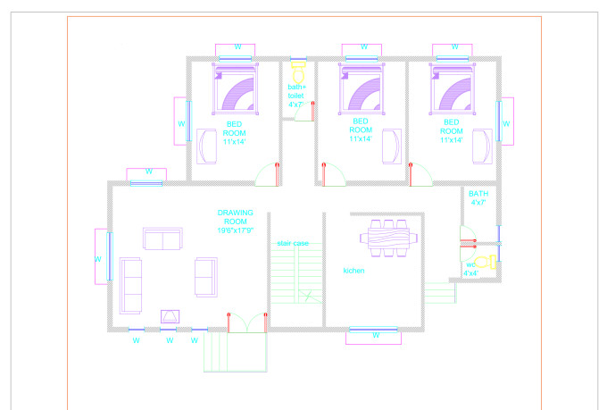 Draw House Floor Plans In Autocad By Shoaibahmad785 Fiverr