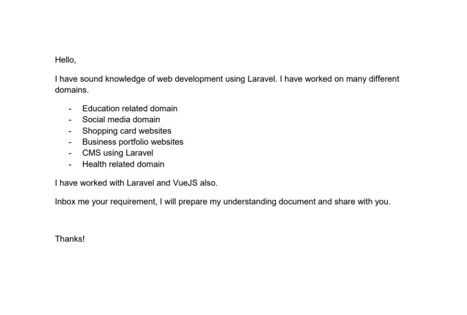 do laravel web app and API development