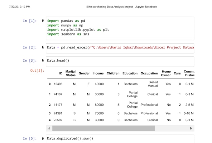 Do data preprocessing using python for you by Harrisiqbal | Fiverr