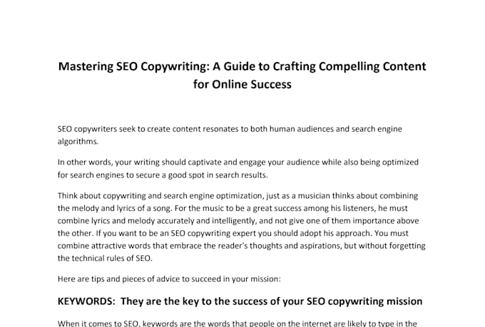Write seo optimized articles and blog posts for your website by ...