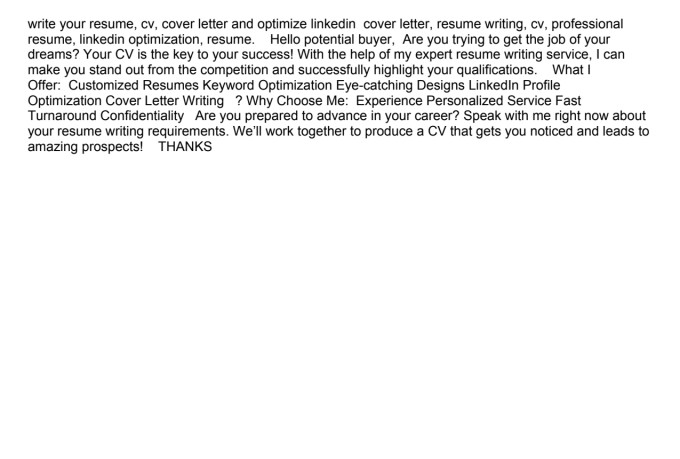 Write Your Resume Cv Cover Letter And Optimize Linkedin By Matex001 Fiverr 5107