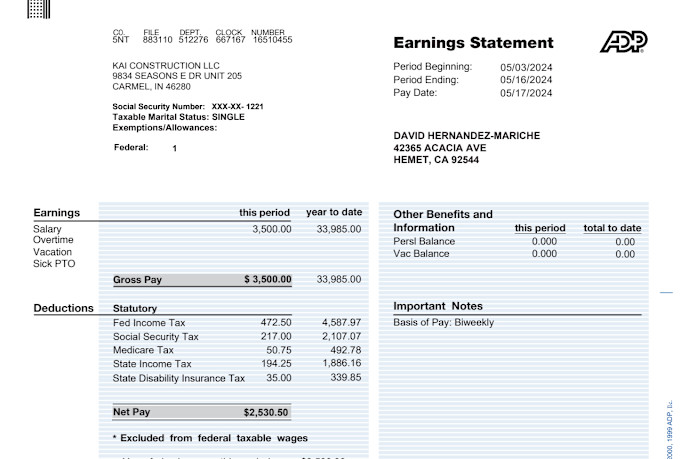 Do paystub, checkstub, payroll, adp stub and earning statement with in ...