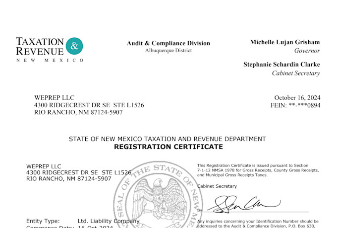 get resale certificate, sales tax registration, sales tax return filing
