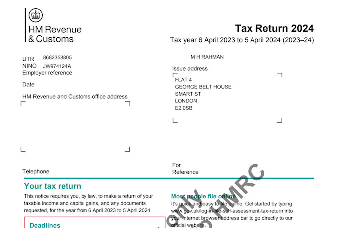 do UK self assessment return with hmrc ,self employment