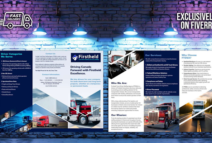 design trifold brochure with in 1 hour