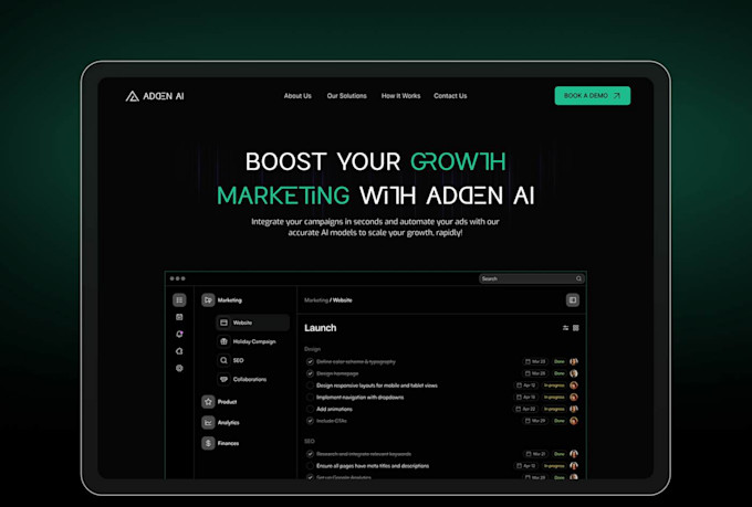 create a custom webflow animated landing page as an expert