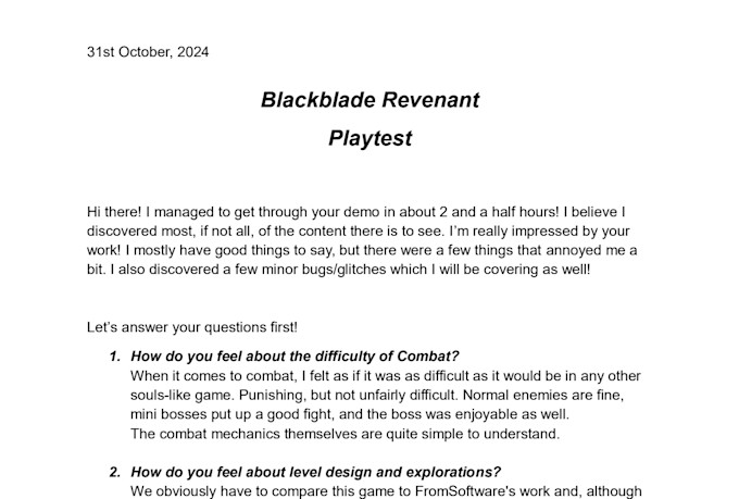 be a playtester for your game