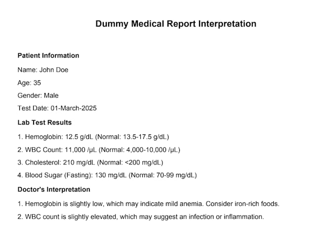 interpret and explain your medical reports and lab tests