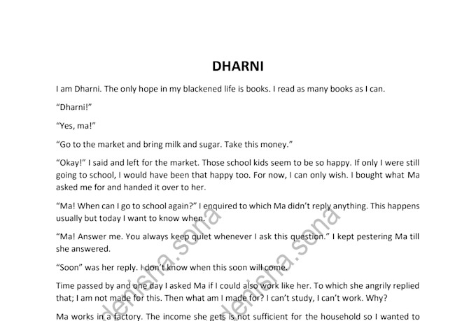 write short fictional stories in english