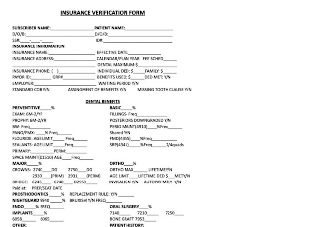 do complete verification of benefits