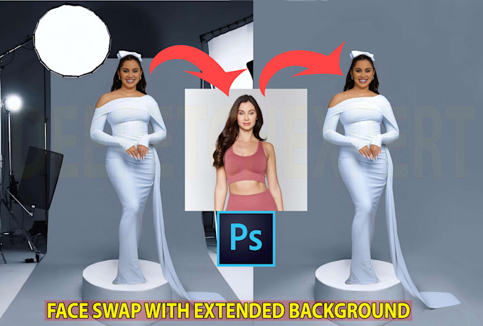 Do change face,head change,body change,face swap,bulk photo retouching ...
