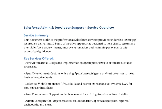 do salesforce admin and developer support work