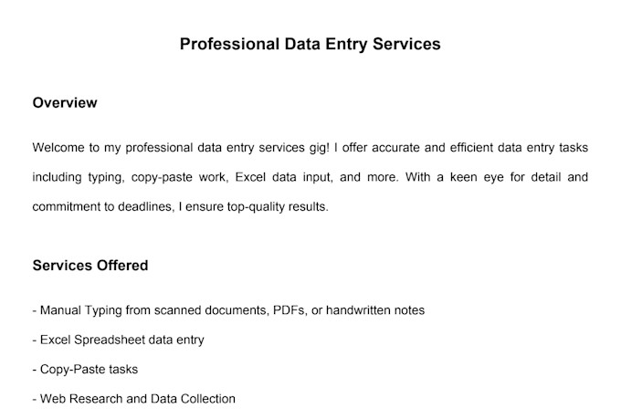 do accuracy data entry typing copy paste and excel work