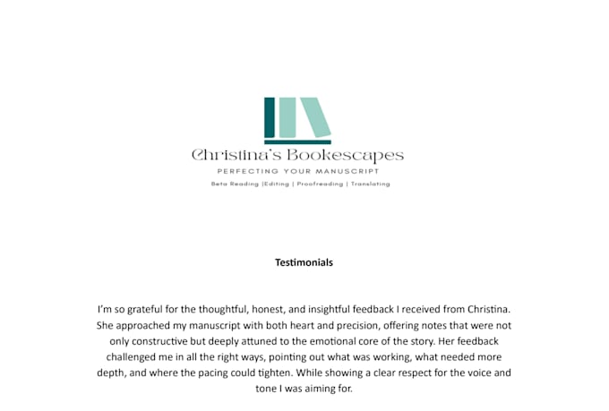 beta read and provide feedback on your book