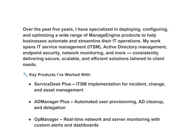 do fast and professional setup of manage engine solutions