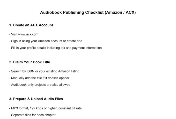 edit and publish audiobook to amazon audible acx