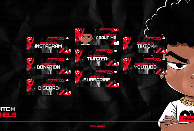 design custom clean twitch panels