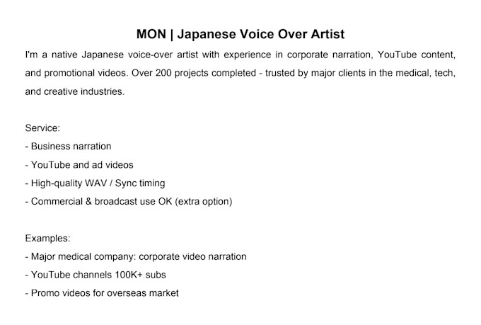 record japanese voice over