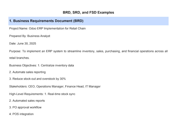 do business analyst for odoo erp