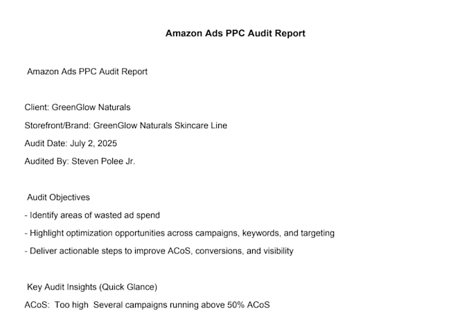 audit and optimize your amazon PPC campaigns