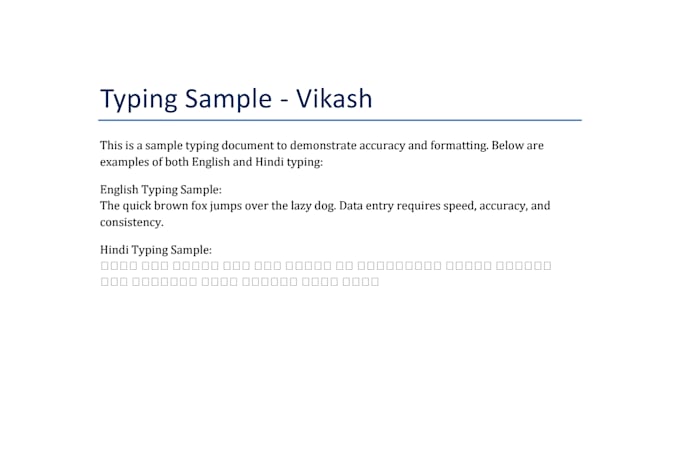fast and accurate hindi and english typing, data entry work