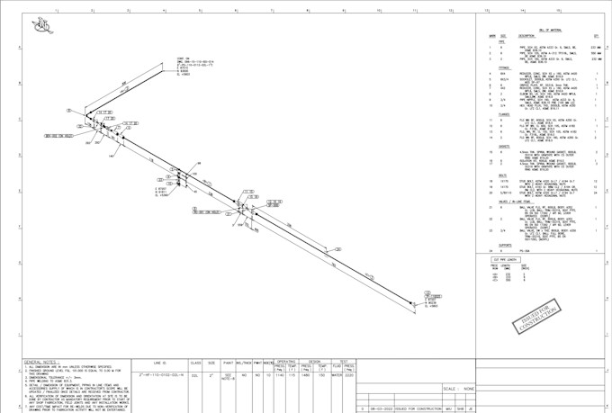 prepare piping isometric, piping fabrication drawing