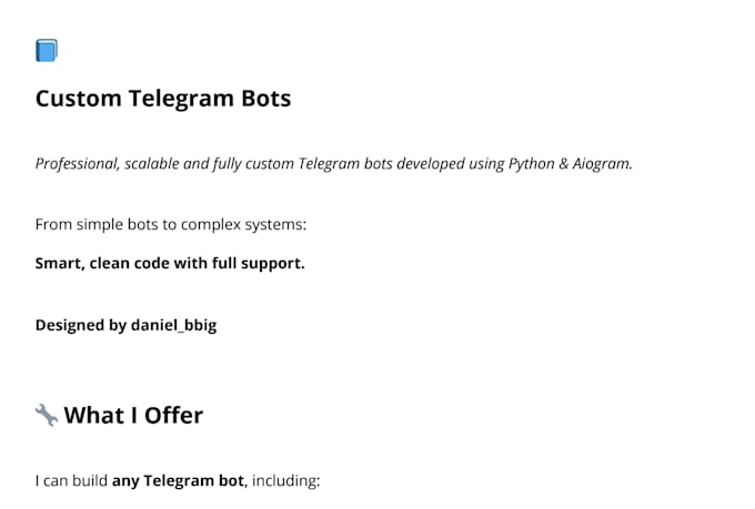build a custom telegram bot