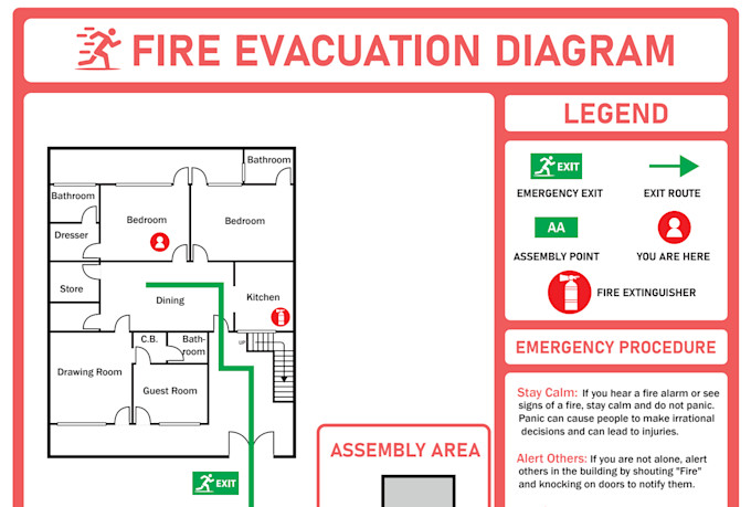 create a custom fire emergency evacuation plan, escape plan