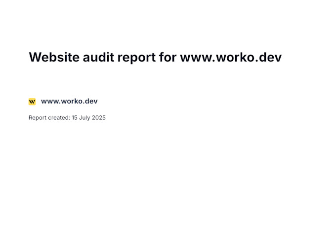 do website audit report, seo audit