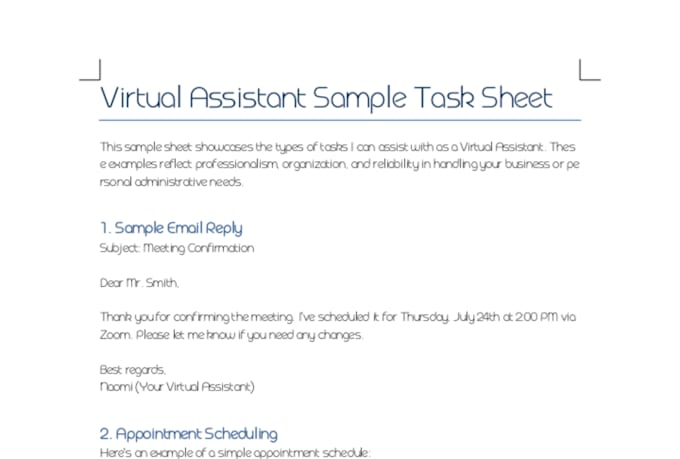 be your reliable virtual assistant for emails, data entry and scheduling