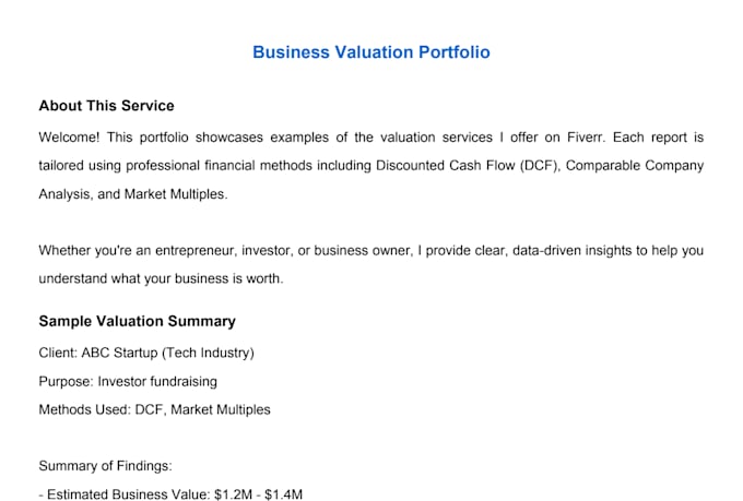 value your startup, business, or property using discounted cash flow